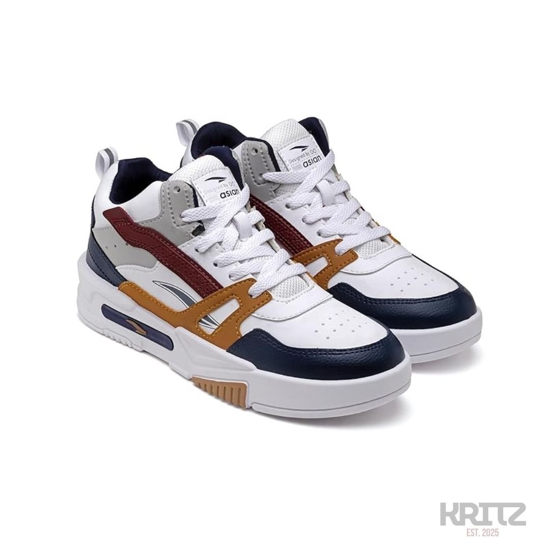 53 asian men chunky sneakers white navy brown casual shoes